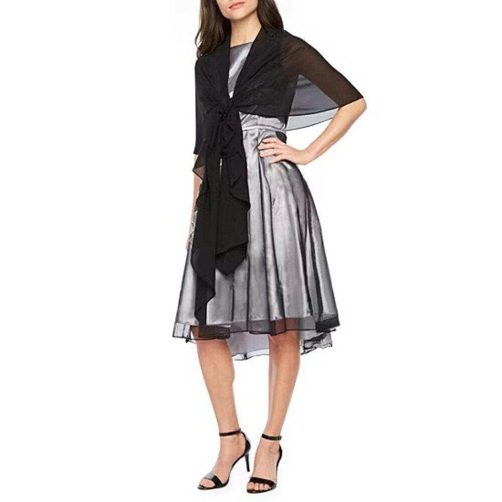 NWT J.Taylor Women's Multi Way Shawl Cover-Up Black
